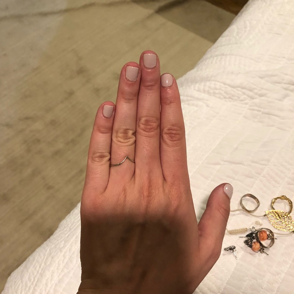 Shashi Unisex Vermeil Gold Whisper-thin Chevron Design "Dillion" Ring Size: 7
